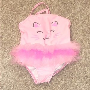 Pink Cat Toddler Bathing Suit